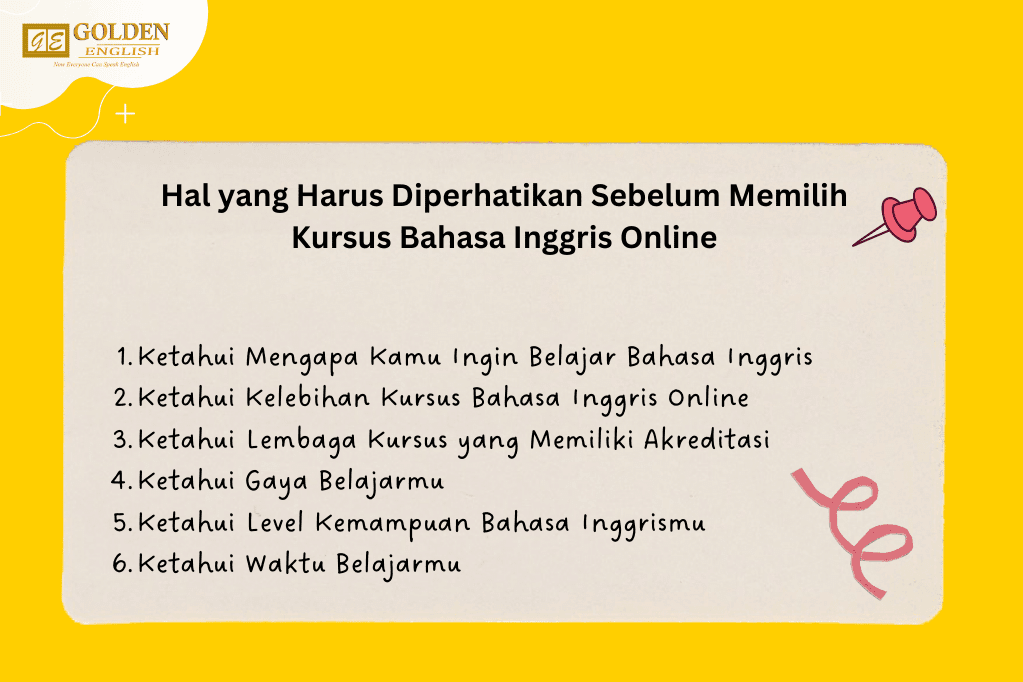 hal yang harus diperhatikan sebelum memilih kursus bahasa inggris online