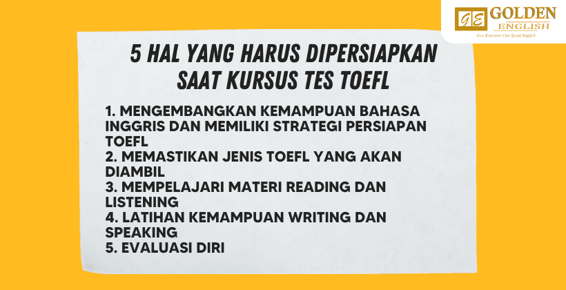 5 Hal yang Harus Dipersiapkan Saat Persiapan Mengikuti Tes TOEFL