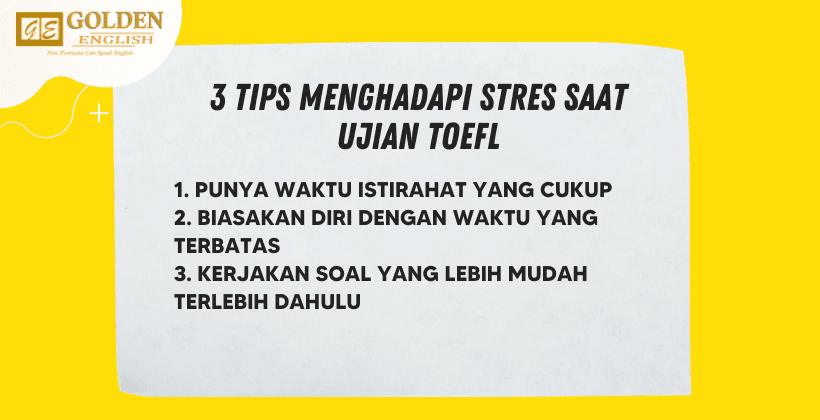 3 Tips Menghadapi Stres Saat Ujian TOEFL atau Tes TOEFL Online