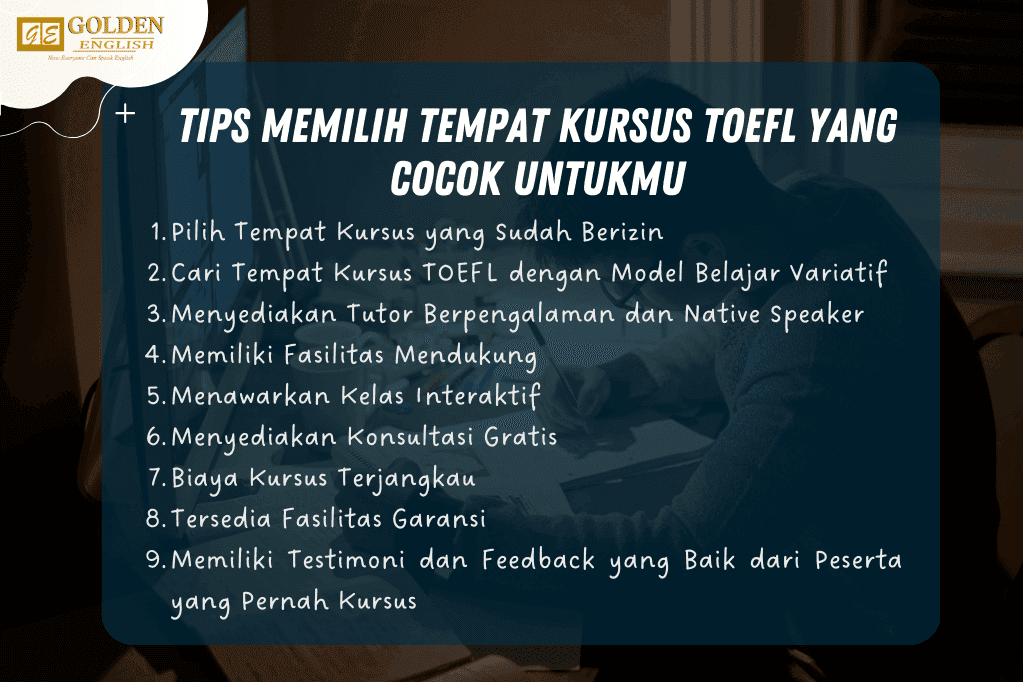 Tips Memilih Tempat Kursus TOEFL Preparation